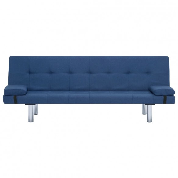 Canapé-lit avec deux oreillers Bleu Polyester