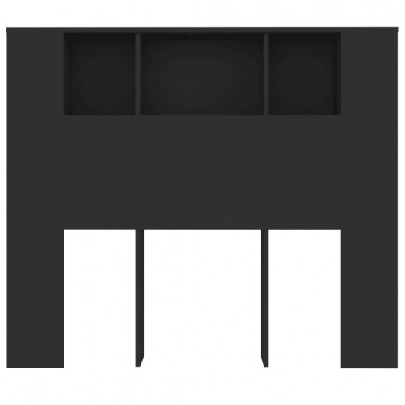 Armoire de tête de lit noir 120x18,5x102,5 cm