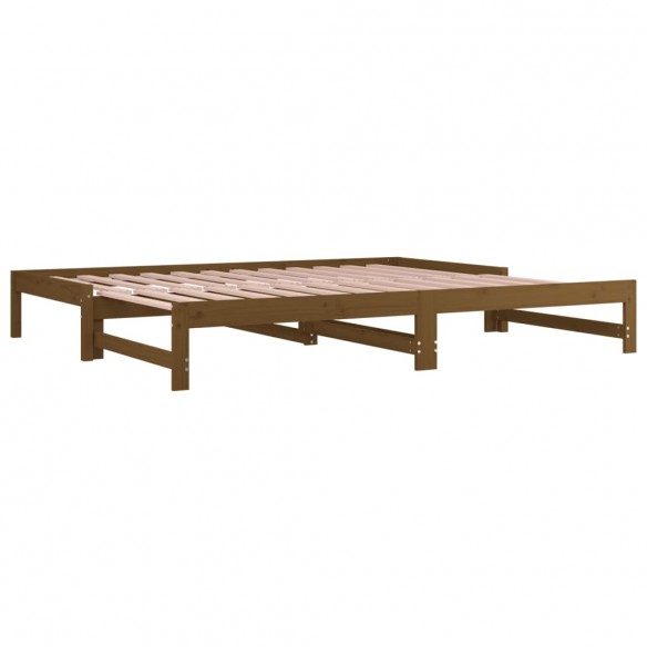 Lit coulissant Marron miel 2x(90x190) cm Bois de pin massif