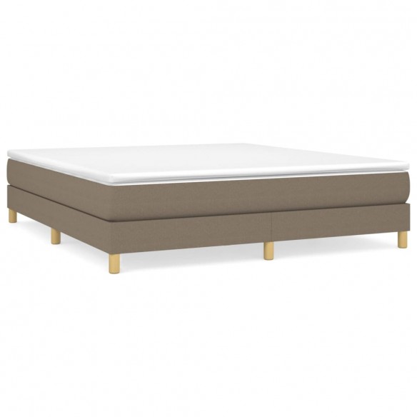 Cadre de lit avec matelas Taupe 180x200 cm Tissu