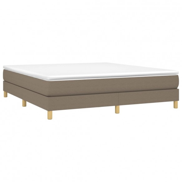 Cadre de lit avec matelas Taupe 180x200 cm Tissu