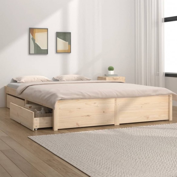 Cadre de lit avec tiroirs 140x200 cm
