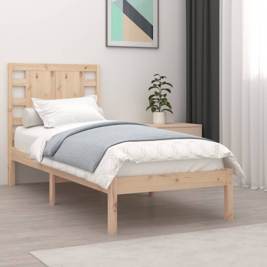 Cadre de lit bois massif 90x190 cm simple