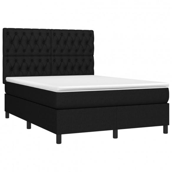 Cadre de lit avec matelas Noir 140x200 cm Tissu