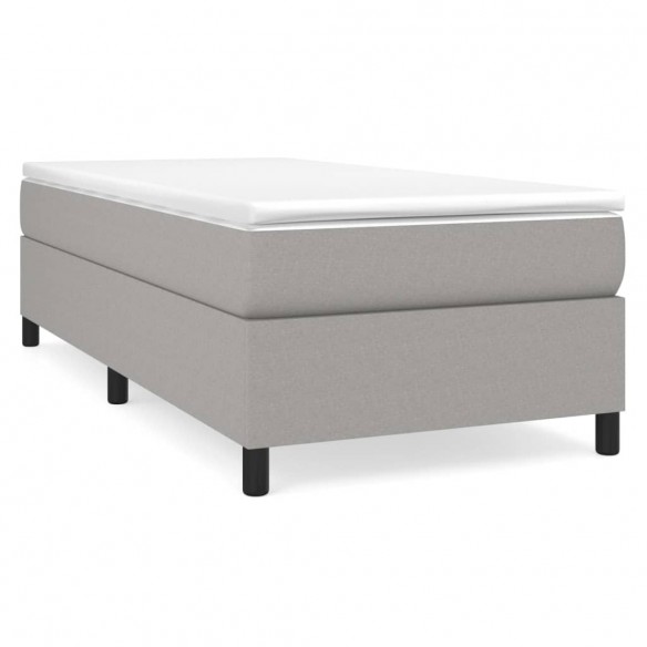 Cadre de lit avec matelas Gris clair 80x200 cm Tissu