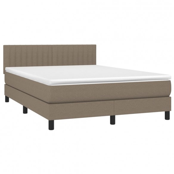 Cadre de lit avec matelas Taupe 140x200 cm Tissu