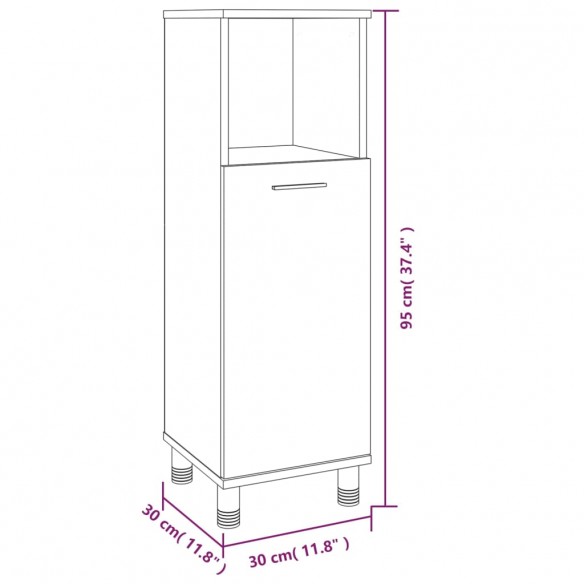 Ensemble d'armoires de salle de bain 3 pcs chêne fumé