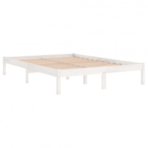 Cadre de lit Blanc Bois de pin massif 160x200 cm