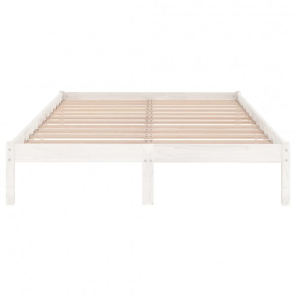 Cadre de lit Blanc Bois de pin massif 160x200 cm