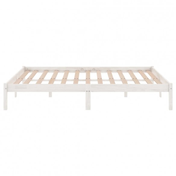 Cadre de lit Blanc Bois de pin massif 160x200 cm