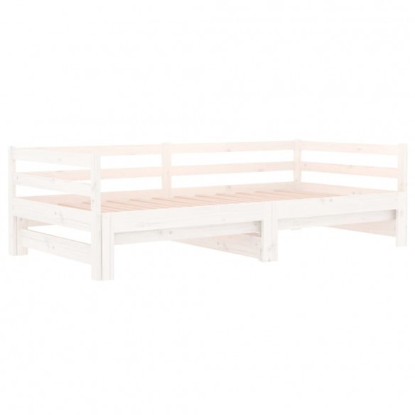 Lit coulissant Blanc 2x(90x190) cm Bois de pin massif