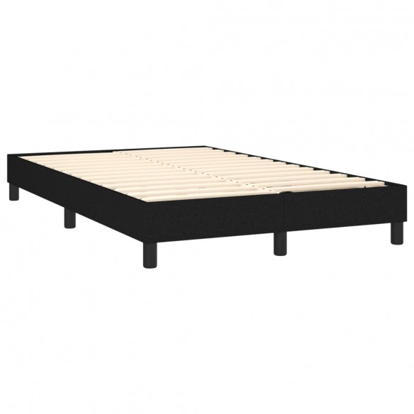 Sommier à lattes de lit avec matelas LED Noir 120x200 cm Tissu