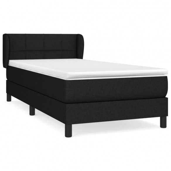 Cadre de lit avec matelas Noir 100x200 cm Tissu