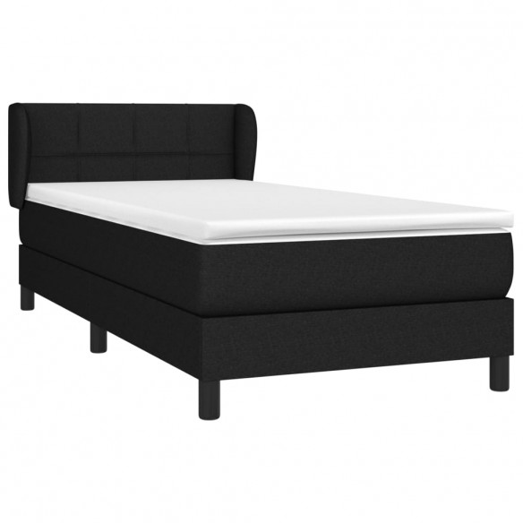 Cadre de lit avec matelas Noir 100x200 cm Tissu