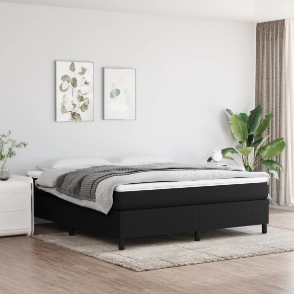 Cadre de lit avec matelas Noir 160x200 cm Tissu