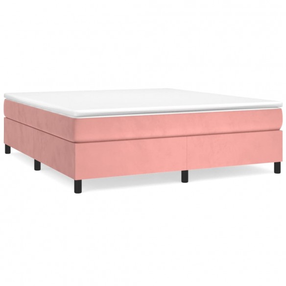 Cadre de lit avec matelas Rose 180x200 cm Velours