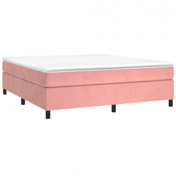 Cadre de lit avec matelas Rose 180x200 cm Velours