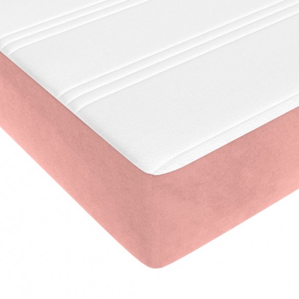 Cadre de lit avec matelas Rose 180x200 cm Velours