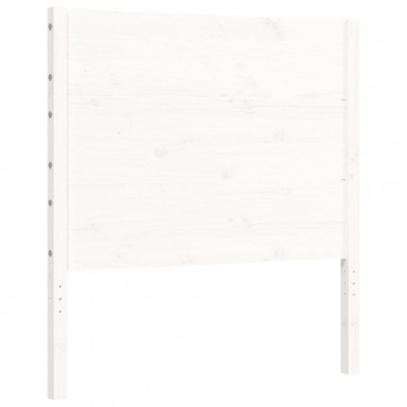 Cadre de lit avec tête de lit blanc 90x200 cm bois massif