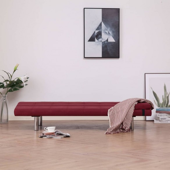 Canapé-lit avec deux oreillers Rouge bordeaux Polyester