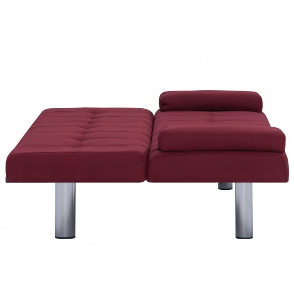 Canapé-lit avec deux oreillers Rouge bordeaux Polyester