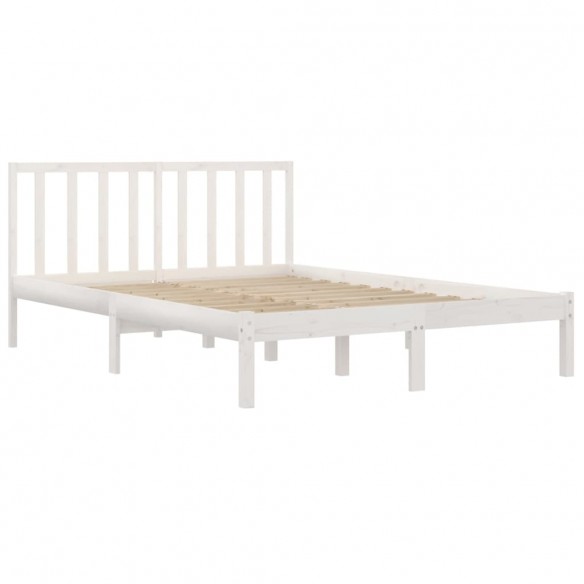 Cadre de lit Blanc Bois de pin massif 120x190 cm Petit Double