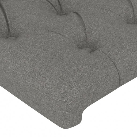 Tête de lit avec oreilles Gris foncé 103x16x118/128 cm Tissu