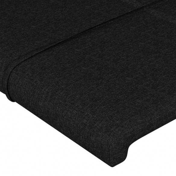 Tête de lit avec oreilles Noir 147x16x78/88 cm Tissu