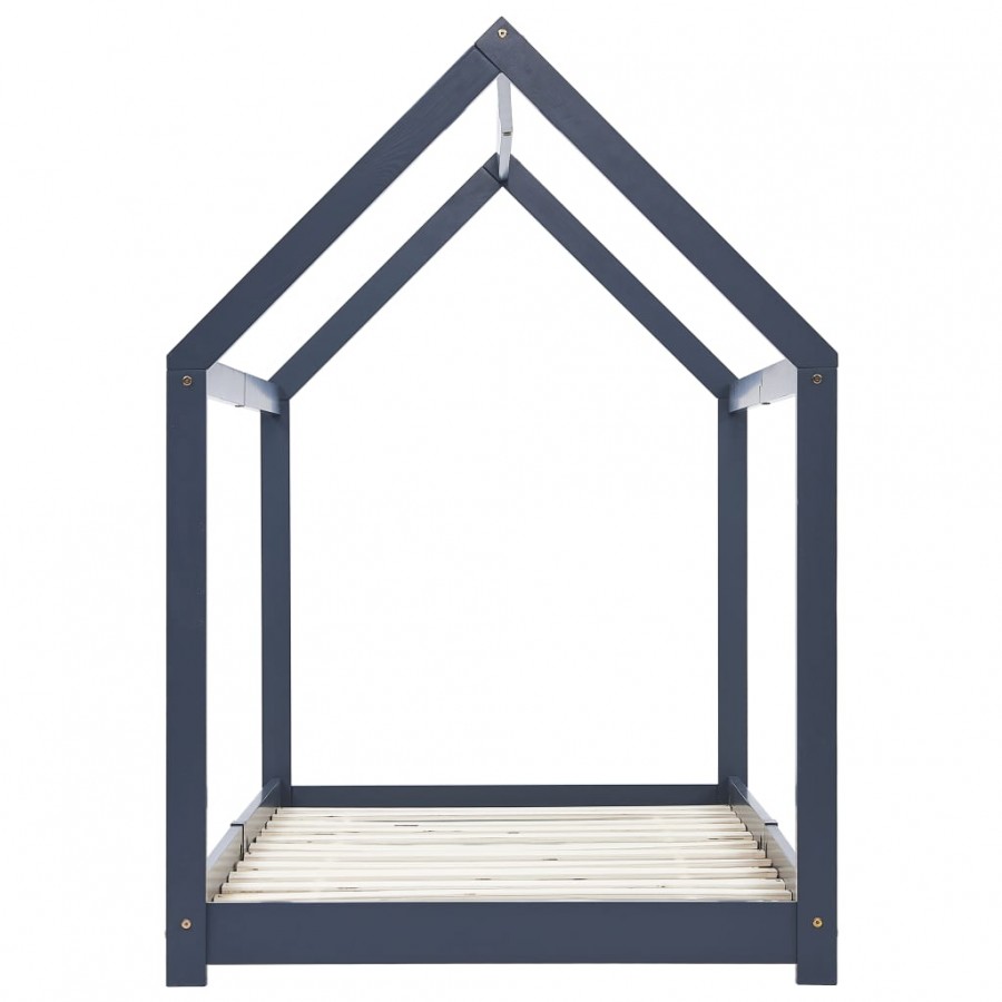 Lit d'enfant Gris  Bois de pin massif 90 x 200 cm Lit d'enfant Gris  Bois de pin massif 90 x 200 cm