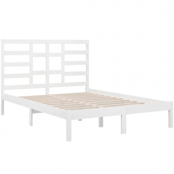 Cadre de lit Blanc Bois massif 135x190 cm Double