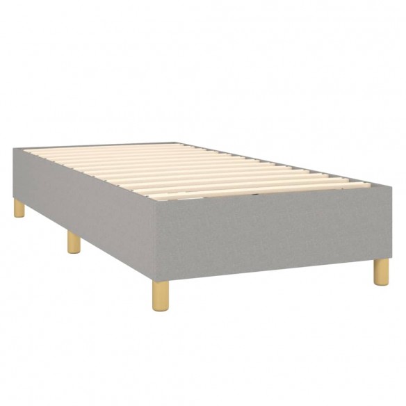 Cadre de lit avec matelas et LED Gris clair 90x200cm