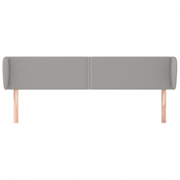 Tête de lit avec oreilles Gris clair 183x23x78/88 cm Tissu