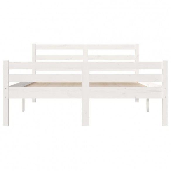 Cadre de lit Blanc Bois massif 135x190 cm Double