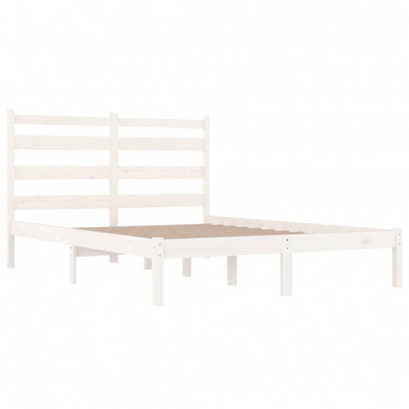 Cadre de lit Blanc Bois de pin massif 200x200 cm