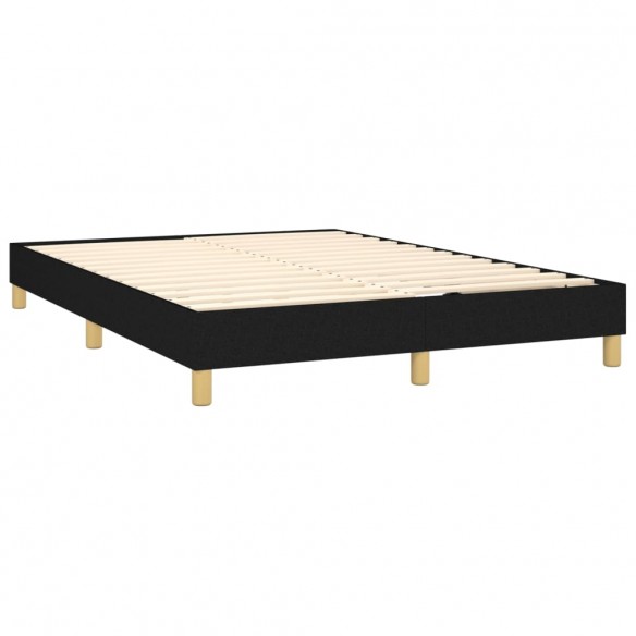 Cadre de lit avec matelas LED Noir 140x200 cm Tissu