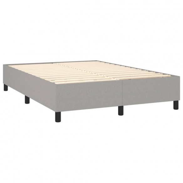 Sommier à lattes de lit matelas LED Gris clair 140x200 cm Tissu