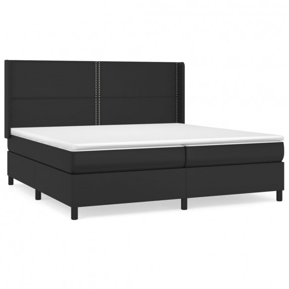 Cadre de lit avec matelas Noir 200x200 cm Similicuir