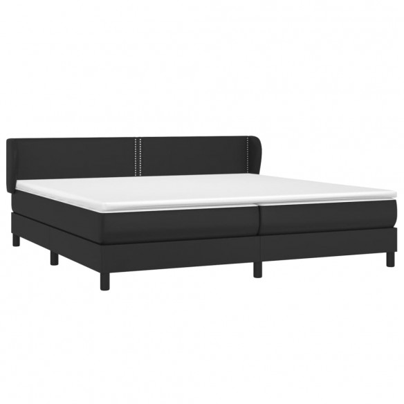 Cadre de lit avec matelas Noir 200x200 cm Similicuir