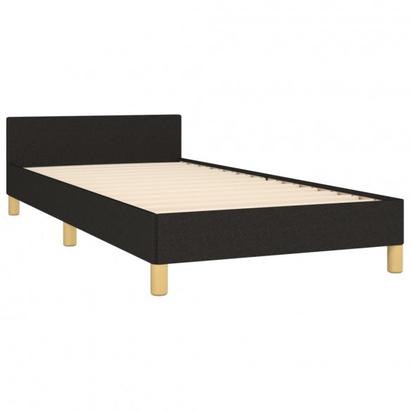 Cadre de lit avec tête de lit Noir 90x200 cm Tissu