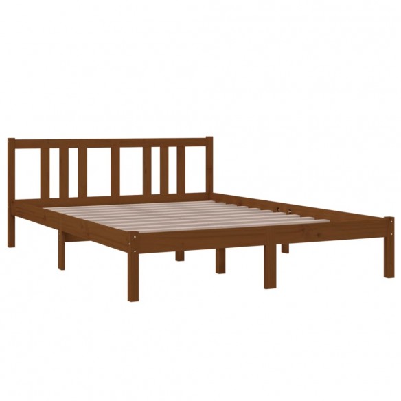 Cadre de lit Marron miel Bois massif 140x200 cm