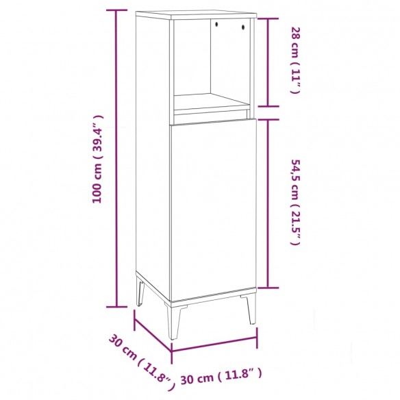 Ensemble de meubles de salle de bain 3 pcs Chêne fumé