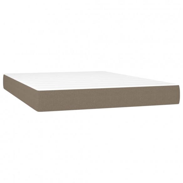 Cadre de lit et matelas et LED Taupe 140x190cm Tissu