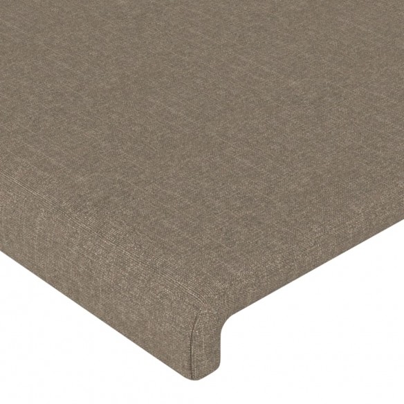 Cadre de lit avec tête de lit Taupe 140x190 cm Tissu