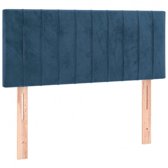 Cadre de lit et matelas et LED Bleu foncé 90x190cm