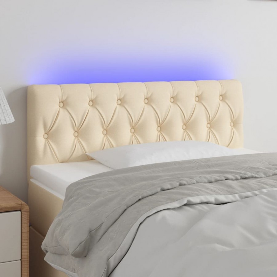 Tête de lit à LED Crème 90x7x78/88 cm Tissu