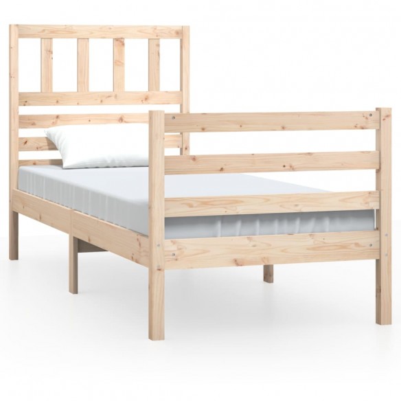 Cadre de lit bois massif 90x190 cm simple