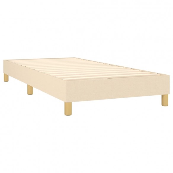 Sommier à lattes de lit avec matelas Crème 100x200 cm Tissu