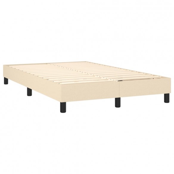 Sommier à lattes de lit avec matelas LED Crème 120x200 cm Tissu