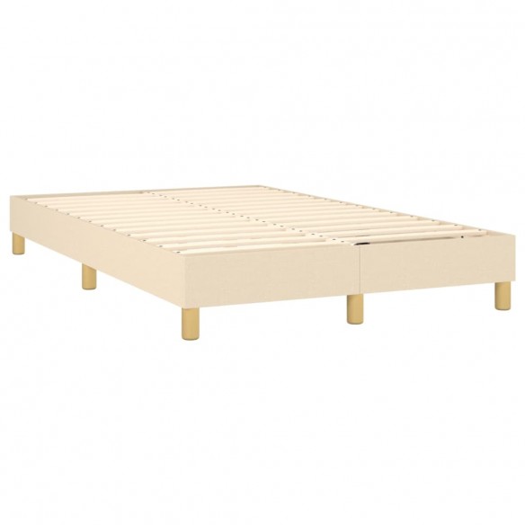 Cadre de lit avec matelas Crème 120x200 cm Tissu