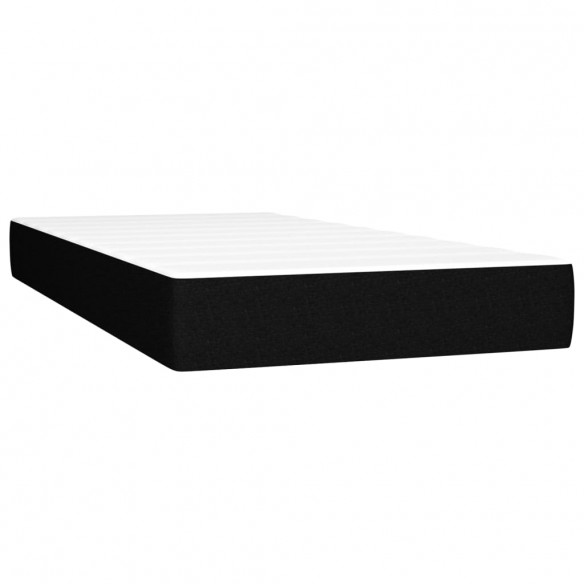 Cadre de lit et matelas et LED Noir 100x200 cm Tissu